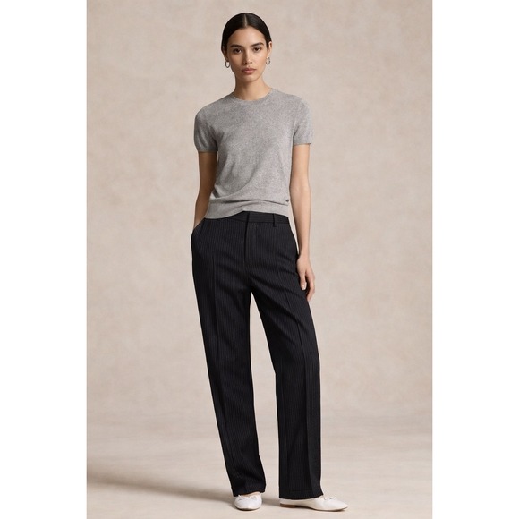 The Kooples Black Pinstripe Wool Blend Dress Pants 48EU/ 33X32(US W14) NWT $315